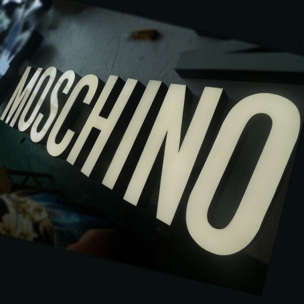 Side-Lit Epoxy Resin LED Letters with Stainless Steel Returns