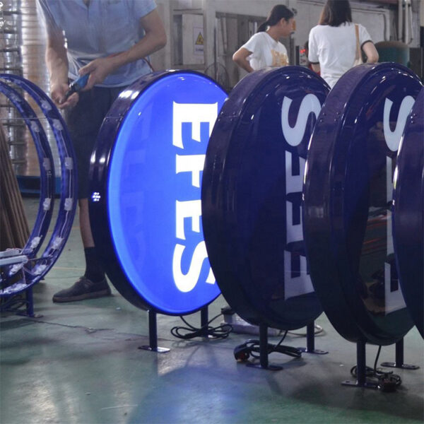 Single-Sided Round Vacuum-Formed LED Wall Sign for Outdoor Stores