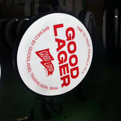 Solar-Powered Rotating LED Street Light Box for Outdoor Advertising