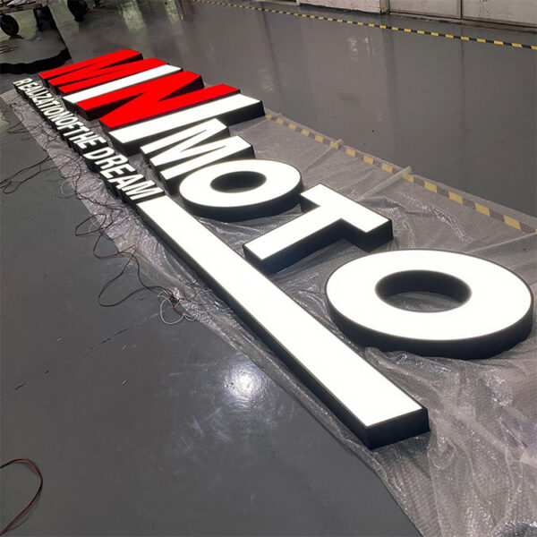 Stainless Steel Channel LED Frontlit Letters for Commercial Façades