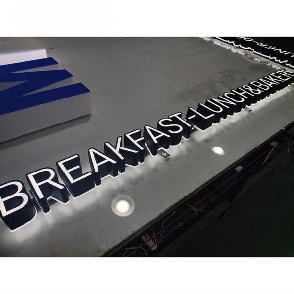 Stainless Steel Front and Halo-Lit LED Letters for Outdoor Branding