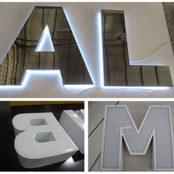 Stainless Steel Halo-Lit LED Letters for Commercial Wall Branding