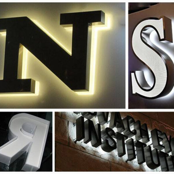 Stainless Steel Halo-Lit LED Letters for Commercial Wall Branding