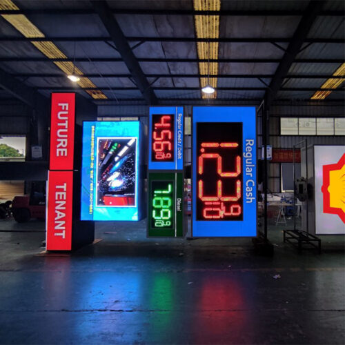 Stainless Steel LED Numeric Message Pylon for Roadside Commercial Sites Stainless Steel LED Numeric Message Pylon for Roadside Commercial Sites