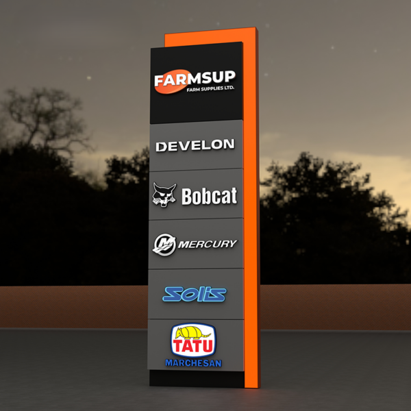 Stainless Steel LED Wayfinding Pylon Sign for Commercial Entrances