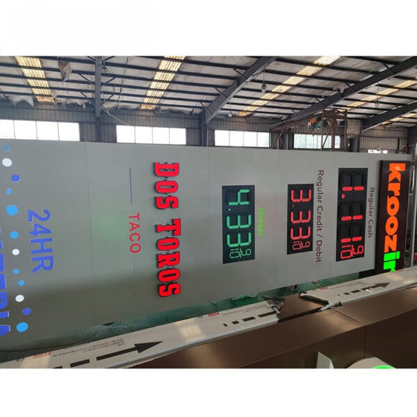Thermoformed Illuminated Gas Station Pylon with Fuel Price Panels