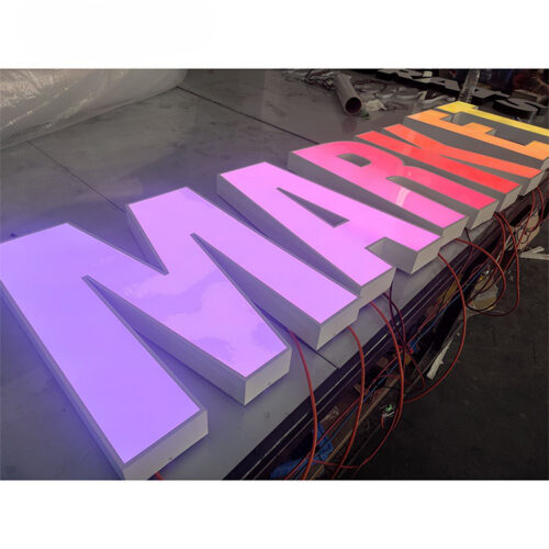 UV-Printed Acrylic LED Wall Sign with Stainless Steel Frame
