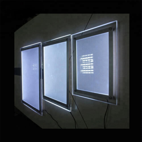 Ultra-Slim Acrylic LED Menu Light Box for Hanging Restaurant Displays