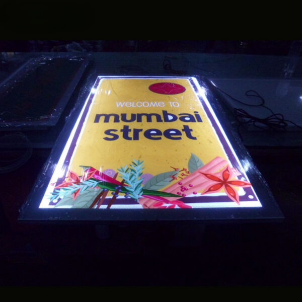 Ultra-Slim Acrylic LED Menu Light Box for Hanging Restaurant Displays Ultra-Slim Acrylic LED Menu Light Box for Hanging Restaurant Displays