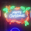 LED-Neon-Gartenschild „Merry Christmas“ in Warmweiß für die Weihnachtsdekoration