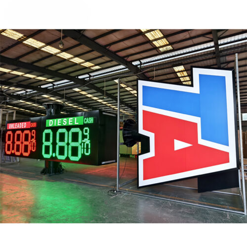 Waterproof LED Fuel Price Message Pylon for Service Station Entrances Waterproof LED Fuel Price Message Pylon for Service Station Entrances