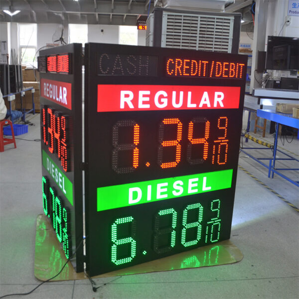 Waterproof LED Gas Price Sign with Cash and Credit Display