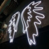 Letreiro de néon LED com asas de anjo em acrílico, para montagem na parede, para cenários de eventos